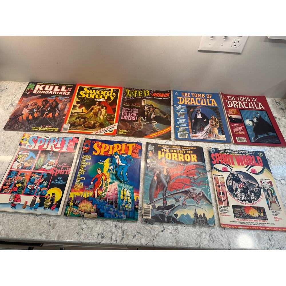 Lot of Various Vintage Comics Magazines Spirit World Dracula Haunt of Horror
